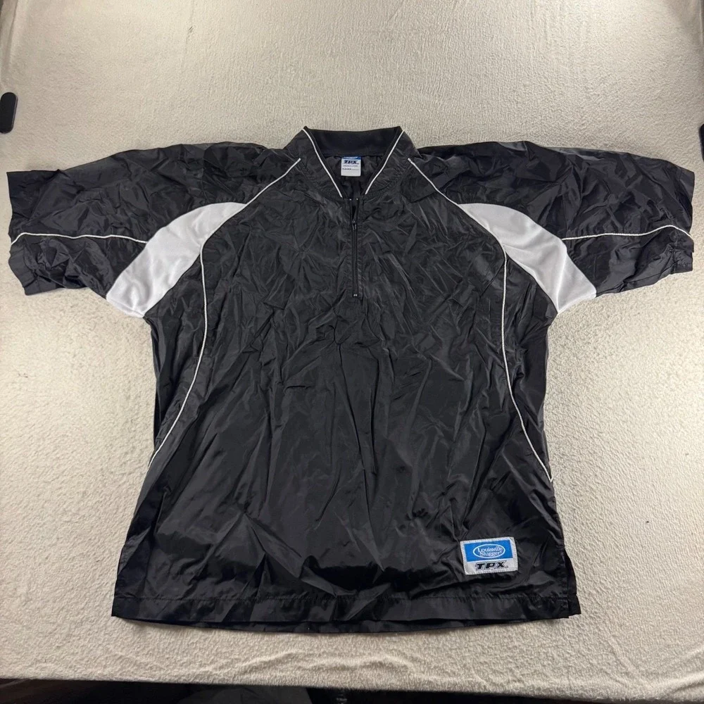 Louisville Slugger TPX Windshirt Youth XL Black Good 1/4 Zip Short Sleeve